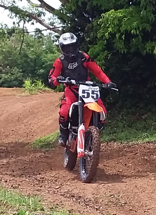 #55 Carlo Pangelinan took first in the 250cc class at round four of he Guam motocross championships