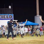 Raiders LB Ryan Rios celebrates as the clock expires to win the championship game against Angels.(photo by Joey Blas)