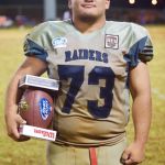 Wendy's Player of the game, representing the Raiders defense, Manny Cruz.