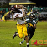FD Friar's WR Brian Anderson makes an incredible catch late in the second half of the game. (Photo By Michael Blas)