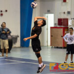 Untalan Wildcats Khole Martinez serves in the third and final set of the game. (Photo by Michael Blas)