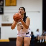 GW Geckos Kirsten Santos loads up for her shot at the free throw line. (Photo by Michael Blas)9