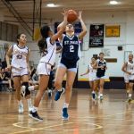 St. Paul Warriors Janniliese Quintanilla goes in for the layup. (Photo by Michael Blas)