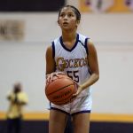 GW Geckos Alana Salas loads up for a shot at the free throw line. (Photo by Michael Blas)