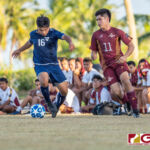 The Harvest Christian Academy Eagles defeated the Father Duenas Friars in the 2018 IIAAG high school boys soccer game Monday afternoon at Leo Palace. (Photo by Michael Blas)