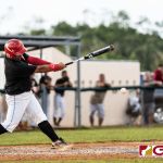 Simon Sanchez Sharks Sigfrido Sanchez hits a far left grounder. (Photo by Michael Blas)