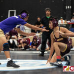 GW Geckos Mason Duenas defeated FD Friars Jonah Diaz to get gold in the 132 pound division. (Photo by Michael Blas)