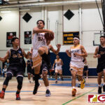 Guam High Panthers Dillian Dela Cruz leaps up for a shot at the basket on a fast break. (Photo by Michael Blas)