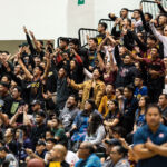 Friars fans rumble the UOG Calvo Field House as their team regains the lead in the final minutes of the game. (Photo by Michael Blas)