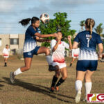 The Guam High Panthers and the St. John's Knights displayed high level defense in their 0-0 IIAAG Girls High School Soccer matchup late Tuesday afternoon on April 16, 2019. (Photo by Michael Blas)