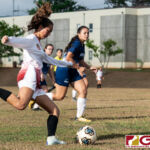 The Guam High Panthers and the St. John's Knights displayed high level defense in their 0-0 IIAAG Girls High School Soccer matchup late Tuesday afternoon on April 16, 2019. (Photo by Michael Blas)