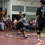 Tiyan Titans VJ Rosario connects with a bump from a Friar serve. (Photo by Michael Blas)