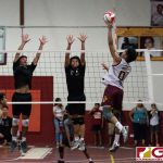 FD Friars Noah Diaz on a tip over Titans Neil Ericsson and Trever Martinez. (Photo by Michael Blas)