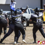 Steel Blazing Saints Ciara Cali throws the ball down field in to an awaiting receiver. (photo by Bout It Productions)