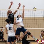 Harvest Eagles Jacob Oshiro connects with a behind the back kill. (Photo by Michael Blas)
