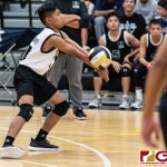 Tiyan Titans VJ Rosario connects with the ball off an Eagles serve. (Photo by Michael Blas)