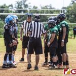 The Hal's Angels and The Guam Packers meet up on center field prior to their matchup. (photo by Bout It Productions)