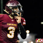 FD Friar Kein Artero finished the game with a total of 244 rushing yards and four touchdowns. (Photo by Michael Blas)
