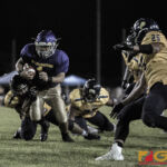 GW Geckos Mykai Blas takes it in the end zone after receiving the handoff from Ricky Macias. (photo by Bout It Productions)