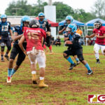 Angels Sage Castro utilizes his blocks and attacks the hole for a gain on the play. (Photo by Michael Blas)