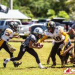 The Guahan Raiders and The Tamuning Steelers Metgots meet in the GNYFF playoffs on Oct. 20, 2019 at Eagles Field. (photo by Bout It Productions.)