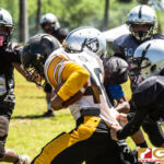 The Guahan Raiders and The Tamuning Steelers Metgots meet in the GNYFF playoffs on Oct. 20, 2019 at Eagles Field. (photo by Bout It Productions.)