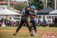 The Hals Angels and The Tamuning Steelers Metgots battle for the championship spot on Oct. 27, 2019. (photo by Bout It Productions)