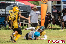 The Guam Eagles and The Hals Angels Matuas hit the gridiron on Oct. 27, 2019 for a chance to get to the championship game. (photo by Bout It Productions.)