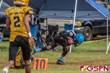 The Guam Eagles and The Hals Angels Matuas hit the gridiron on Oct. 27, 2019 for a chance to get to the championship game. (photo by Bout It Productions.)