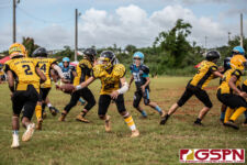 The Guam Eagles and The Hals Angels Matuas hit the gridiron on Oct. 27, 2019 for a chance to get to the championship game. (photo by Bout It Productions.)