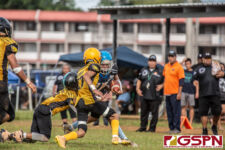 The Guam Eagles and The Hals Angels Matuas hit the gridiron on Oct. 27, 2019 for a chance to get to the championship game. (photo by Bout It Productions.)