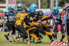 The Guam Eagles and The Hals Angels Matuas hit the gridiron on Oct. 27, 2019 for a chance to get to the championship game. (photo by Bout It Productions.)