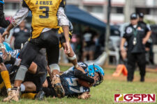 The Guam Eagles and The Hals Angels Matuas hit the gridiron on Oct. 27, 2019 for a chance to get to the championship game. (photo by Bout It Productions.)