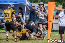 The Guam Eagles and The Hals Angels Matuas hit the gridiron on Oct. 27, 2019 for a chance to get to the championship game. (photo by Bout It Productions.)
