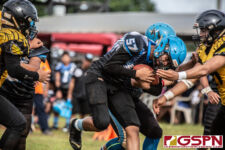 The Guam Eagles and The Hals Angels Matuas hit the gridiron on Oct. 27, 2019 for a chance to get to the championship game. (photo by Bout It Productions.)