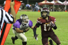 The FD Friars and GW Geckos put on a defense show in the Championship game with FD getting the slight edge with the only touchdown of the night. (photo courtesy of Joseph Cruz)