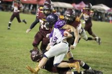 The FD Friars and GW Geckos put on a defense show in the Championship game with FD getting the slight edge with the only touchdown of the night. (photo courtesy of Joseph Cruz)