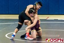 The FD Friars and Academy Cougars faced off against the Simon Sanchez Sharks in week six of the IIAAG High School Wrestling season. (Photo by Michael Blas)