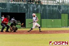 ND Royal Brandon Tuguero takes a swing at the ball. (Photo by Michael Blas)