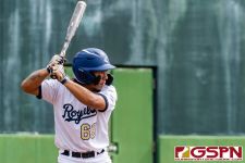 ND Royal James Artero locks in at bat. (Photo by Michael Blas)