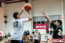 ND Royal Bryce Chargualaf knocks in three points in the third quarter of the game. (Photo by Michael Blas)