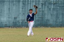 Guam's Elijah Asuncion makes the catch in the outfield to end the inning. (Photo by Michael Blas)