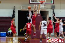 FD Friar Colin Santiago gets up for a shot in the first quarter. (Photo by Michael Blas)