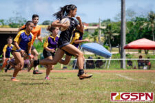 The GW Geckos faced off against the Sanchez Sharks Saturday afternoon at GW Field in the 2020 ISA Girls Rugby League. (Photo by Michael Blas)