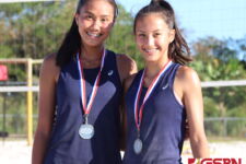 Cougars Kristen Serrano and Chloe Guerrero took 2nd place in the pairs tournament. (photo by Robert Balajadia)