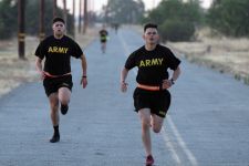 The California Army National Guard’s Staff Sgt. Joey J. Gogue, a California resident with Guam heritage, finished the 2-mile run of the Army Physical Fitness test during the 49th Military Police Brigade’s 2020 Best Warrior Competition (BWC) Aug. 8-12, 2020, at Camp Roberts, California. Gogue represented Cal Guard’s 579th Engineer Battalion Forward Support Company and earned top noncommissioned officer honors, besting a field of 12 competitors, and will represent the 49th at the state-level BWC in November. If he wins again, Gogue will represent California in National Guard Bureau’s Regional BWC, where he will compete against top NCOs from Hawaii, Nevada, Colorado, Arizona, New Mexico, Utah and Guam. Guam was to host this year’s Regional BWC, but the coronavirus pandemic halted the May event. (U.S. Army National Guard photo by Staff Sgt. Eddie Siguenza)