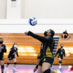 The Tiyan High Titans JV Team head down south to the Southern High Dolphins JV Team territory to compete in the ISA Girls Volleyball matchup. Photo by Bout It Productions.