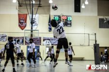 Okkodo Bulldogs JC Palanca delivers a serve over the net. Photo by Bout It Productions