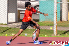 The St. John's Knights and FD Friars tied for the IIAAG Tennis Championships on Thursday afternoon at Tamuning Courts. (Photo by Michael Blas)