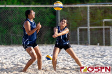 The IIAAG Girls Beach Volleyball Tournament is underway at GFA as the Guam High Panthers faced off against the Harvest Eagles. (Photo by Michael Blas)